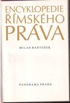 Milan Bartošek: Encyklopedie římského práva