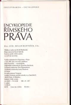 Milan Bartošek: Encyklopedie římského práva