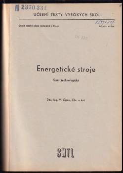 Václav Černý: Energetické stroje, termomechanika, mechanika tekutin