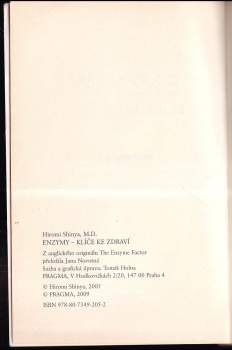 Hiromi Shinya: Enzymy - klíče ke zdraví