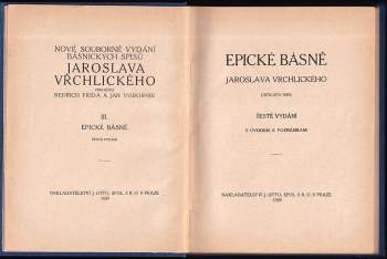 Jaroslav Vrchlický: Epické básně Jaroslava Vrchlického
