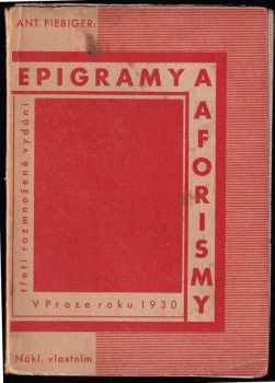 Antonín Fiebiger: Epigramy a afroismy