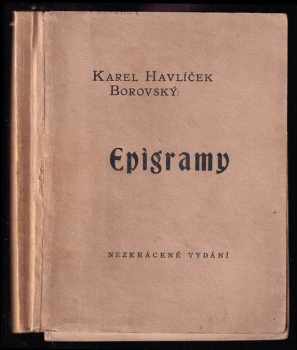 Karel Havlíček Borovský: Epigramy