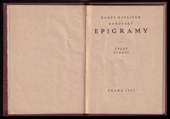 Karel Havlíček Borovský: Epigramy