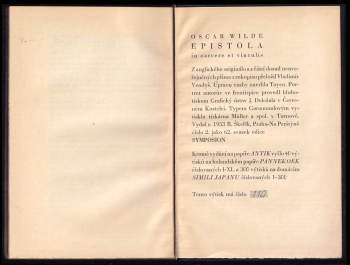 Oscar Wilde: Epistola in carcere et vinculis