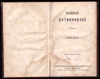 Karel Havlíček Borovský: Epištoly kutnohorské