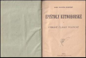 Karel Havlíček Borovský: Epištoly kutnohorské a vybrané články politické