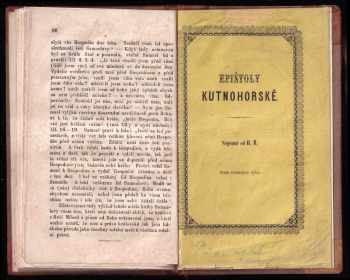 Karel Havlíček Borovský: Epištoly kutnohorské