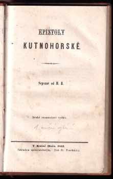 Karel Havlíček Borovský: Epištoly kutnohorské