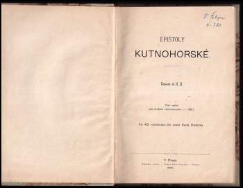 Karel Havlíček Borovský: Epištoly Kutnohorské