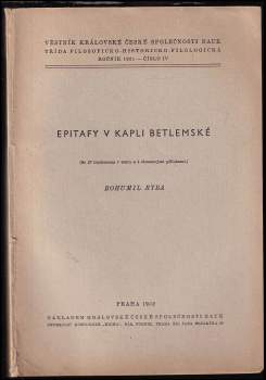 Epitafy v kapli Betlémské