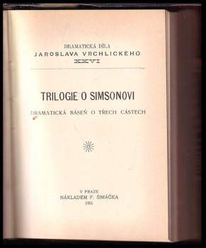 Jaroslav Vrchlický: Trilogie o Simsonovi