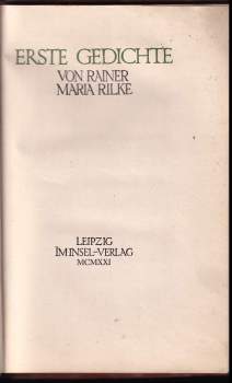 Rainer Maria Rilke: Erste Gedichte