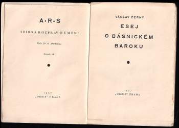 Václav Černý: Esej o básnickém baroku