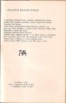 Francis Bacon: Eseje, čili, Rady občanské a mravní