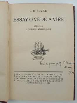 Jan Blahoslav Kozák: Essay o vědě a víře