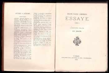 Ralph Waldo Emerson: Essaye (2 svazky)