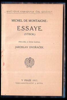 Michel de Montaigne: Essaye