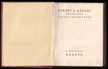 George Santayana: Essaye o filosofii, náboženství a umění