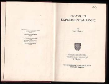 John Dewey: Essays in Experimental Logic