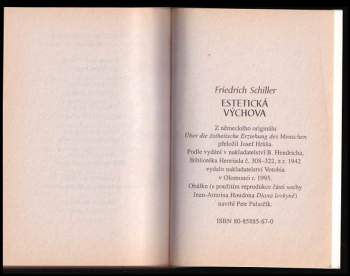 Friedrich Schiller: Estetická výchova