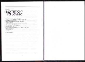 Wolfhart Henckmann: Estetický slovník