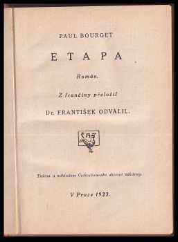 Paul Bourget: Etapa