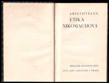 Aristotelés: Etika Nikomachova