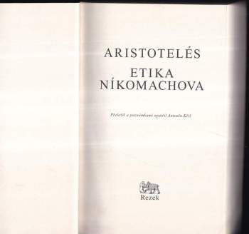 Aristotelés: Etika Níkomachova