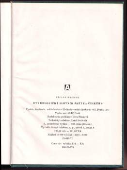 Etymologický slovník jazyka českého