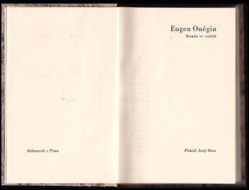 Aleksandr Sergejevič Puškin: Eugen Oněgin