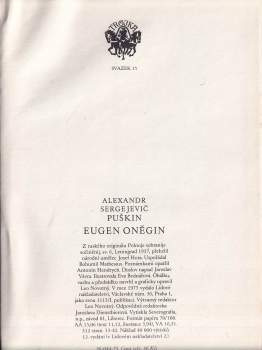 Aleksandr Sergejevič Puškin: Eugen Oněgin