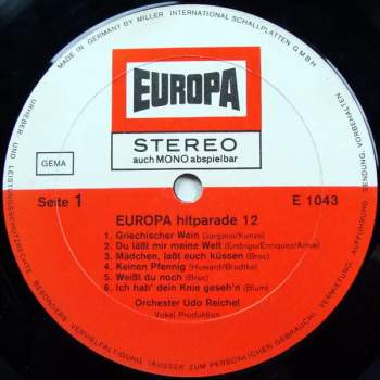 Orchester Udo Reichel: Europa Hitparade 12