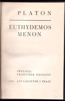 Platón: Euthydemos ; Menon