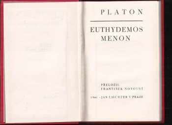 Platón: Euthydemos ; Menon