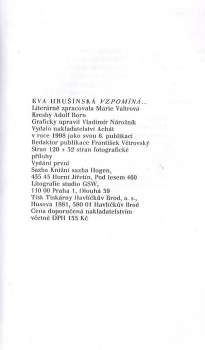 Marie Valtrová: Eva Hrušínská vzpomíná--