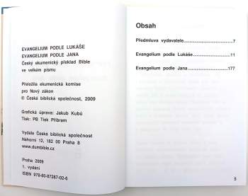 Evangelium podle Lukáše ; Evangelium podle Jana : [český ekumenický překlad Bible ve velkém písmu - Nový zákon