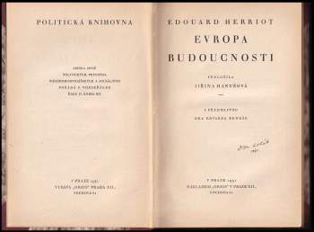 Edouard Herriot: Evropa budoucnosti