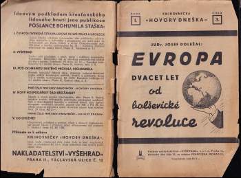 Josef Doležal: Evropa dvacet let od bolševické revoluce