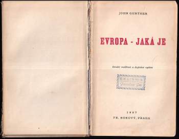 John Gunther: Evropa - jaká je