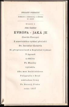John Gunther: Evropa - jaká je