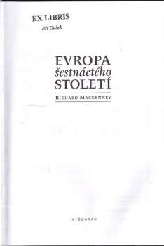 Richard Mackenney: Evropa šestnáctého století