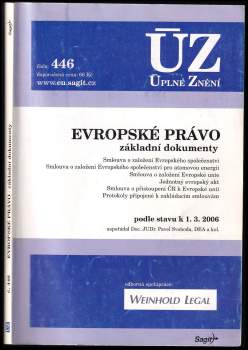 Evropské právo, základní dokumenty podle stavu k 1. 3. 2006