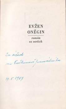 Aleksandr Sergejevič Puškin: Evžen Oněgin