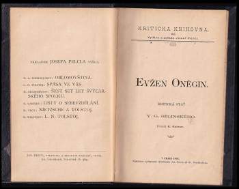 Vissarion Grigor'jevič Belinskij: Evžen Oněgin