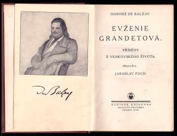 Honoré de Balzac: evženie grandetová: příběhy z venkovského života