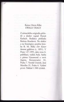 Rainer Maria Rilke: Ewald Tragy