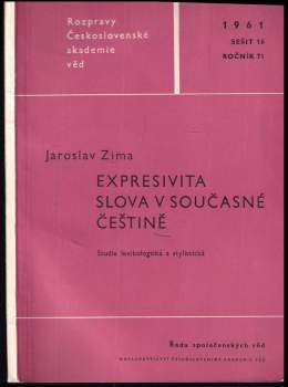 Expresivita slova v současné češtině