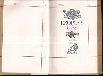 Ezop: Ezopovy bajky ; přeložil Rudolf Kuthan ; původní dřevoryty Zdeněk Mézl