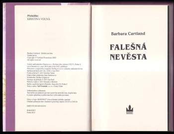 Barbara Cartland: Falešná nevěsta